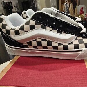 Vans Knu Skool Black White VN000D22BPB Sneaker Shoe Trainer Checkerboard SZ 10.5